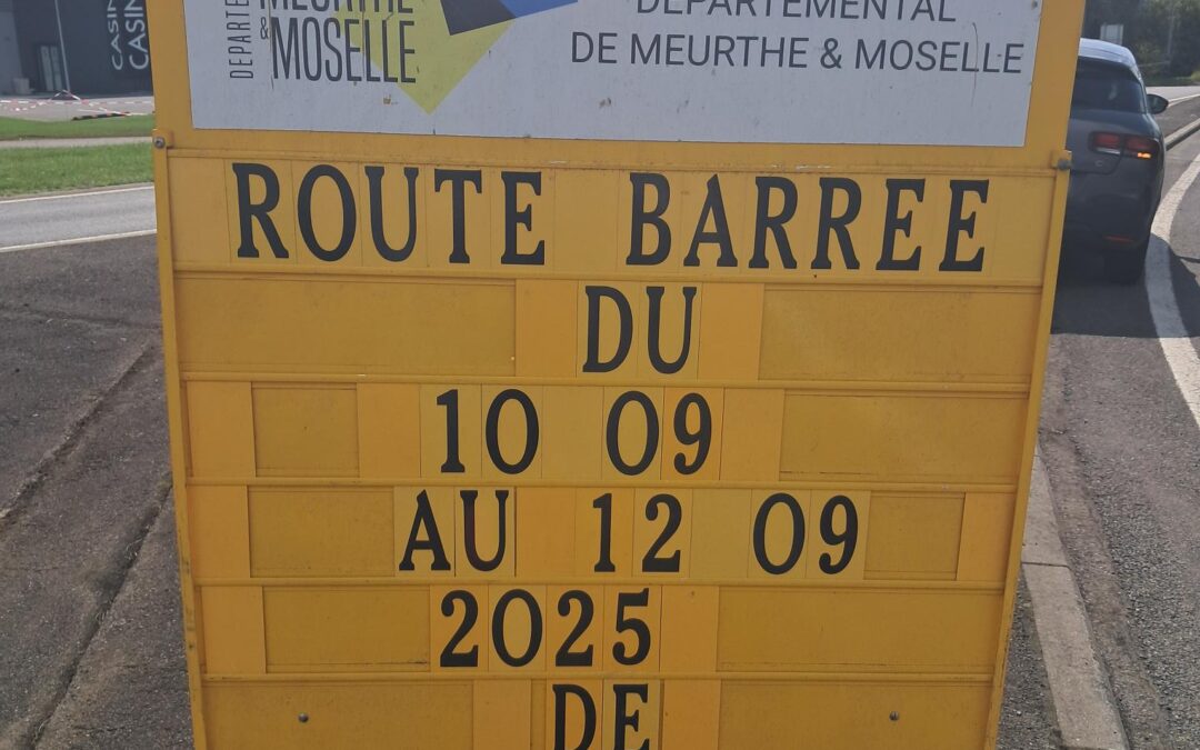 Fermeture de nuit de l’avenue de l’Europe (10-12 sept.)